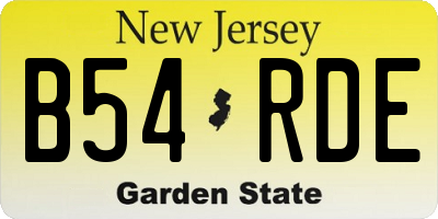 NJ license plate B54RDE