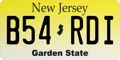 NJ license plate B54RDI