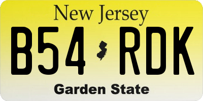 NJ license plate B54RDK