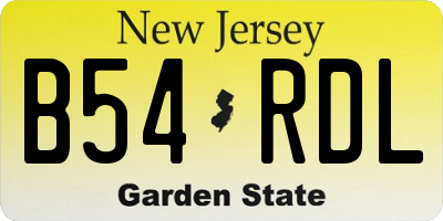 NJ license plate B54RDL