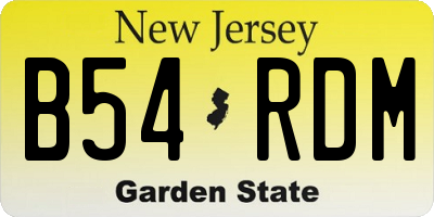 NJ license plate B54RDM