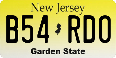 NJ license plate B54RDO