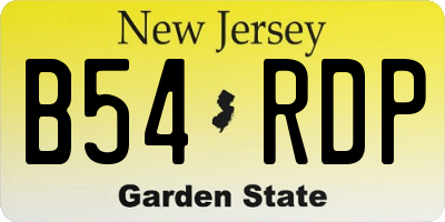 NJ license plate B54RDP