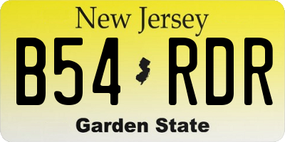NJ license plate B54RDR