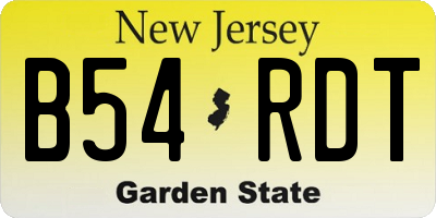 NJ license plate B54RDT
