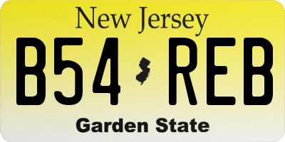 NJ license plate B54REB