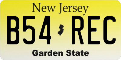 NJ license plate B54REC
