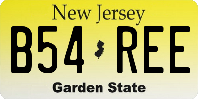 NJ license plate B54REE
