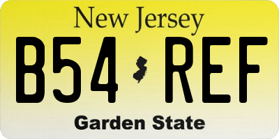 NJ license plate B54REF