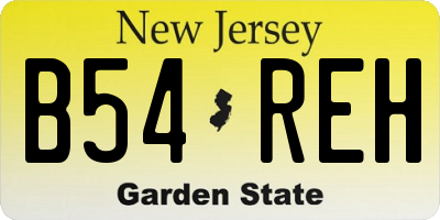 NJ license plate B54REH