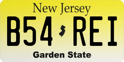 NJ license plate B54REI