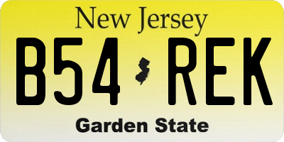 NJ license plate B54REK
