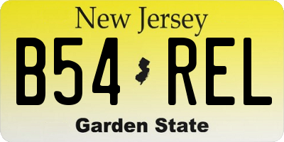 NJ license plate B54REL