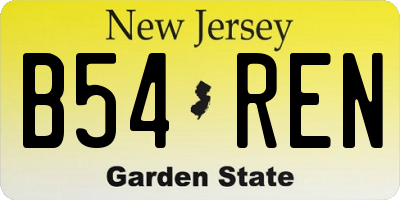 NJ license plate B54REN