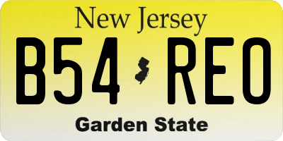 NJ license plate B54REO