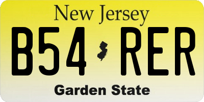 NJ license plate B54RER