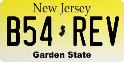 NJ license plate B54REV