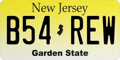 NJ license plate B54REW