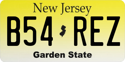NJ license plate B54REZ