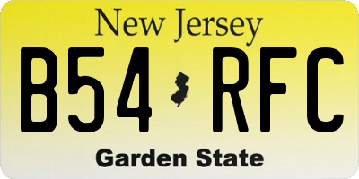 NJ license plate B54RFC