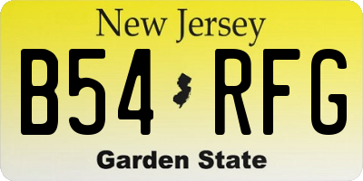 NJ license plate B54RFG