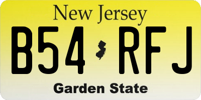 NJ license plate B54RFJ