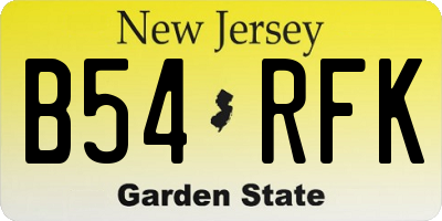 NJ license plate B54RFK