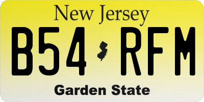 NJ license plate B54RFM