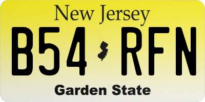 NJ license plate B54RFN