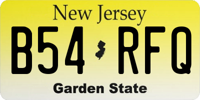 NJ license plate B54RFQ
