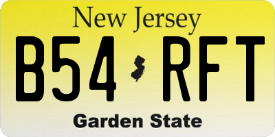 NJ license plate B54RFT