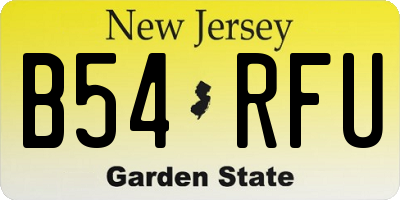 NJ license plate B54RFU