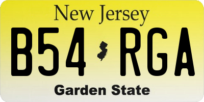 NJ license plate B54RGA