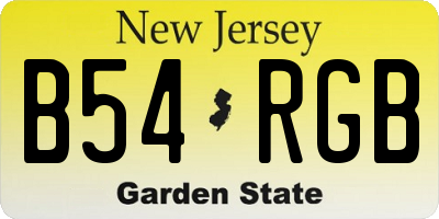 NJ license plate B54RGB