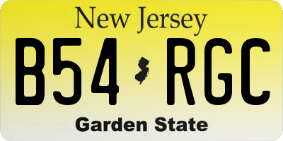 NJ license plate B54RGC