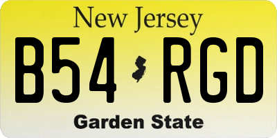 NJ license plate B54RGD