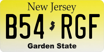 NJ license plate B54RGF