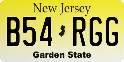 NJ license plate B54RGG