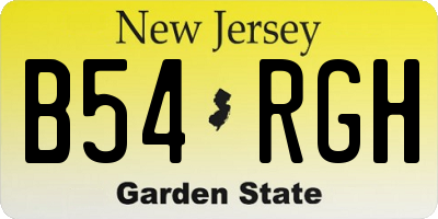 NJ license plate B54RGH