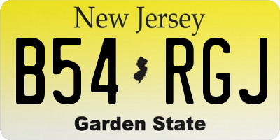 NJ license plate B54RGJ