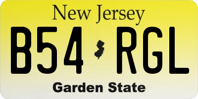 NJ license plate B54RGL