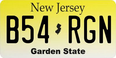 NJ license plate B54RGN