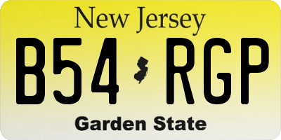 NJ license plate B54RGP