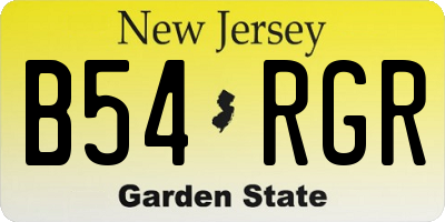 NJ license plate B54RGR