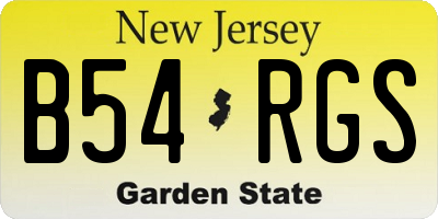 NJ license plate B54RGS