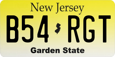 NJ license plate B54RGT