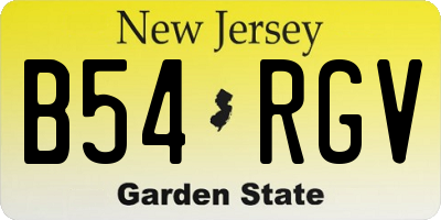 NJ license plate B54RGV