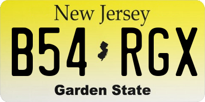 NJ license plate B54RGX
