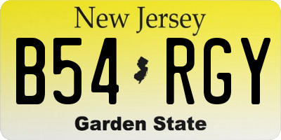 NJ license plate B54RGY