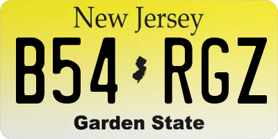 NJ license plate B54RGZ